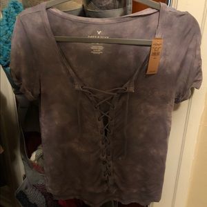 Lace up T-shirt soft & sexy AE